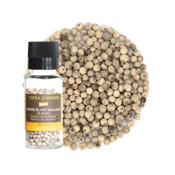 Poivre blanc Malabar en grains certifié Demeter