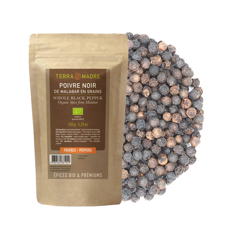 Organic Malabar black peppercorns