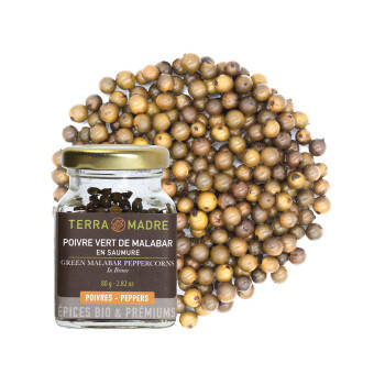 Poivre vert de Malabar en saumure bio - 80 g