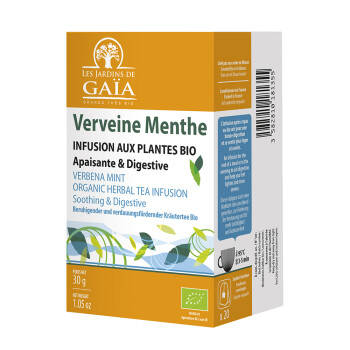 Infusion de plantes apaisante et digestive - Verveine Menthe