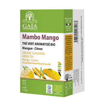 Organic green tea infusettes with mango and lemon - Mambo Mango