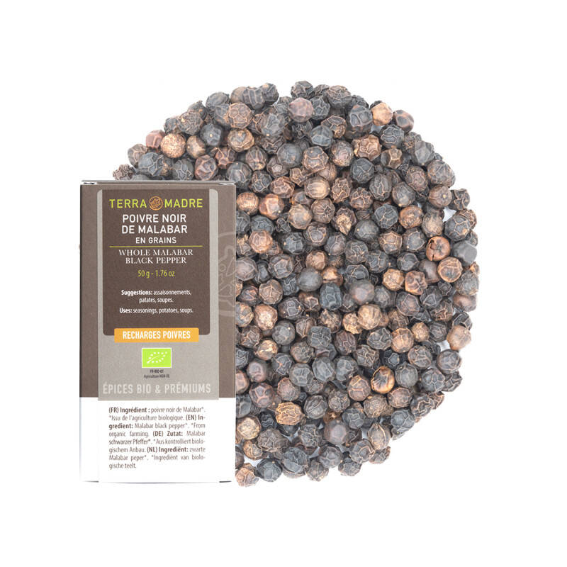Organic Malabar black peppercorns