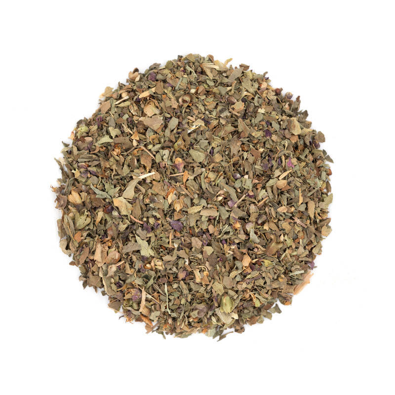 Organic basil leaves