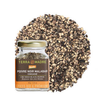 Poivre noir Malabar concassé certifié Demeter