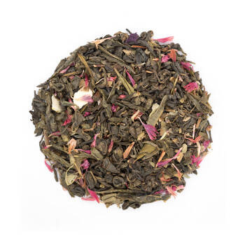 Organic green tea with basil and strawberry - Strawberries with basil