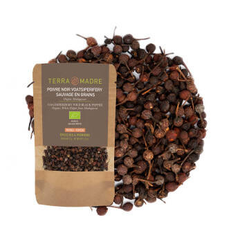 Poivre noir Voatsiperifery sauvage en grain de Madagascar bio