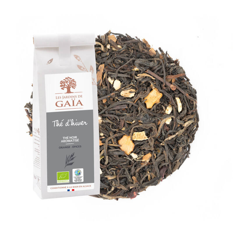 Black tea with orange and spices - Winter tea or Christmas tea