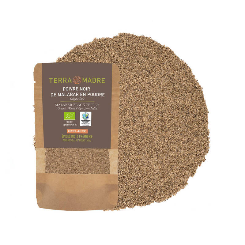 Poivre noir de Malabar en poudre bio