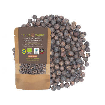 Poivre de Kampot noir en grains bio et IGP