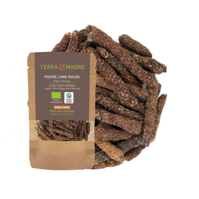 Poivre long rouge bio du Cambodge