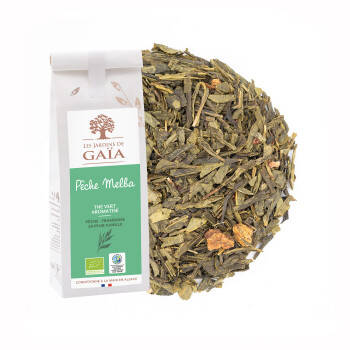 Green tea with peach, raspberry and vanilla flavour - Peach Melba