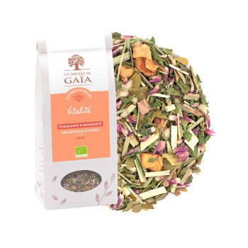 Stimulating and draining herbal tea with mate - Vitality