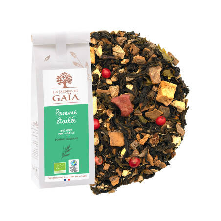 Organic green tea with apple and star anise - Star apple / Christmas apple