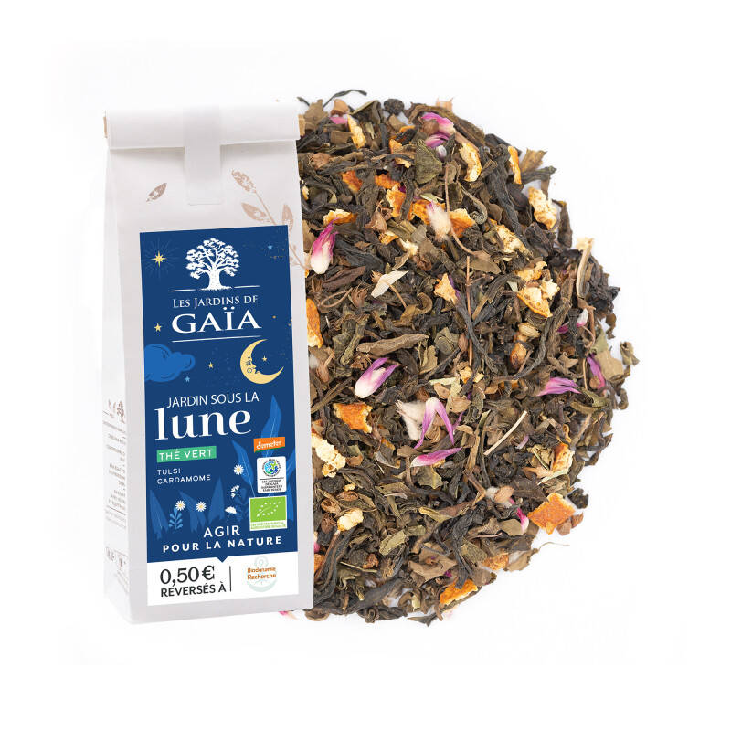 Thé vert bio tulsi et cardamome - Jardin sous la lune