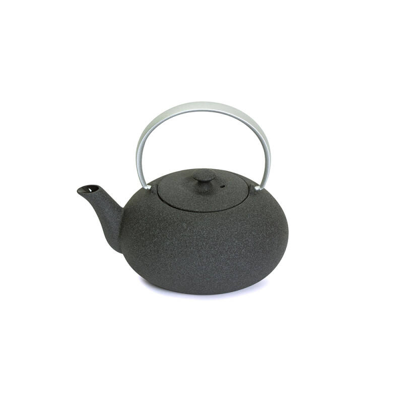 Fuku cast iron teapot - 0.375 L - Grey with silver aluminium handle