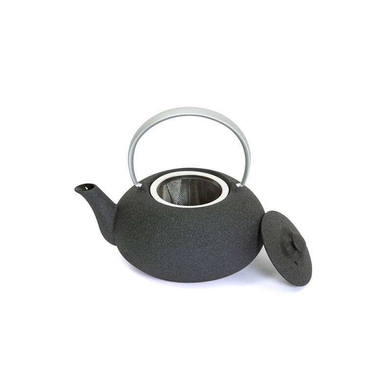 Fuku cast iron teapot - 0.375 L - Grey with silver aluminium handle