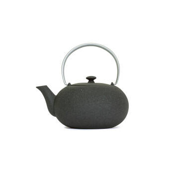 Fuku cast iron teapot - 0.375 L - Grey with silver aluminium handle