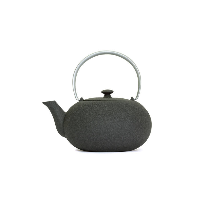 Théière en fonte Fuku - 0.375 L - Grise avec anse argentée aluminium