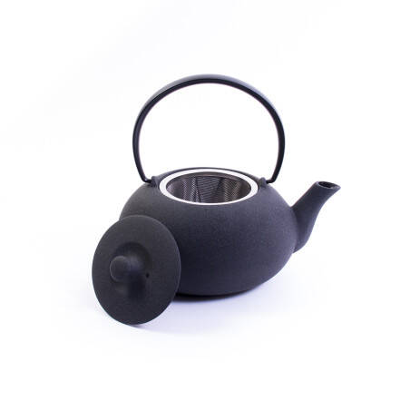 Théière en fonte Fuku - 0.375 L - Grise avec anse noire en aluminium Théière en fonte Fuku - 0.375 L - Grise avec anse noire en aluminium