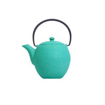 Théière en fonte Mayu - 0.30 L - Vert turquoise anse noire aluminium