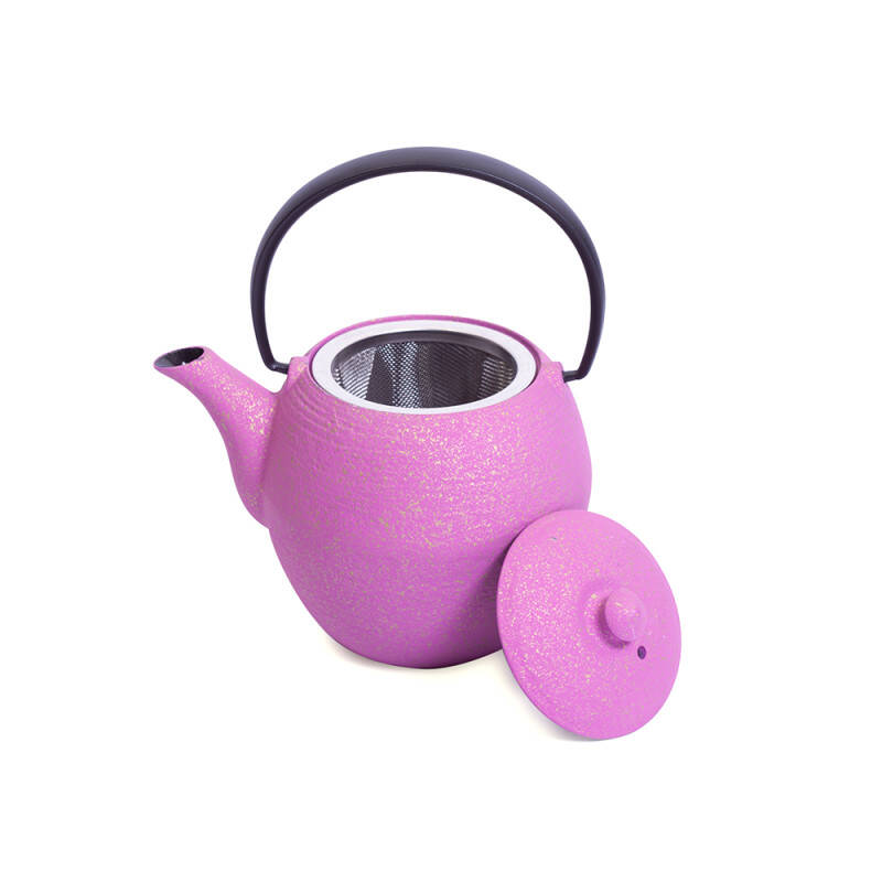 Mayu cast iron teapot - 0.30 L - Fuchsia with black handle