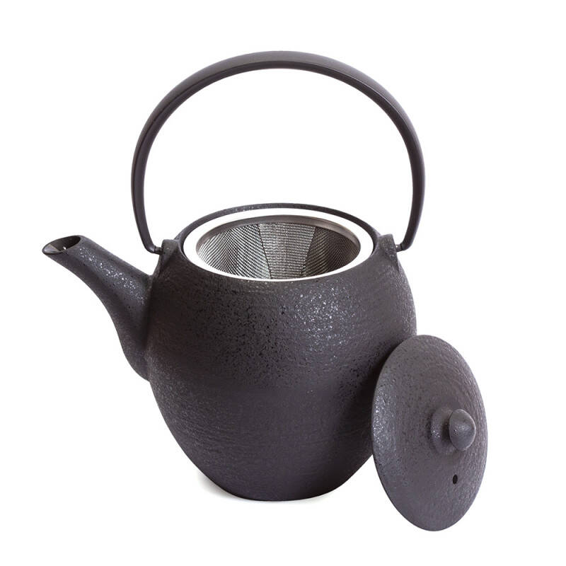 Mayu cast iron teapot - 0.55 L - Black with black aluminium handle