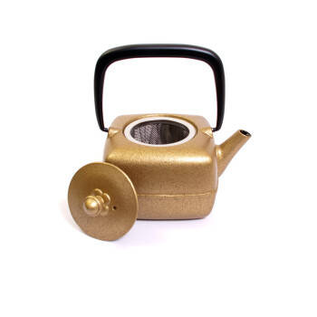 Théière en fonte Yoho - 0.40 L - Dorée avec anse noire en fonte