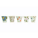 Yunomi Hana Tea Cup - Flower design - Stoneware - Set of 5 - 140 ml