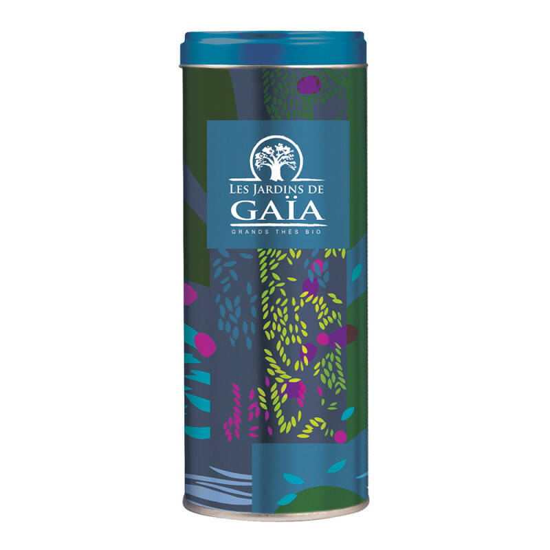 Screen-printed tea caddy in edible tinplate