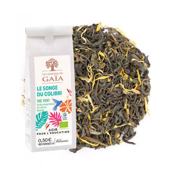 Organic flavoured green tea with lemon basil - Hummingbird reverie