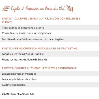 Tea sommelier course - Cycle 3