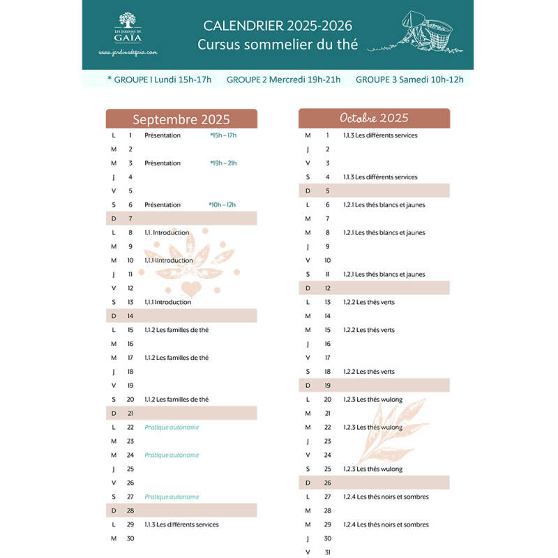 Tea sommelier course - Cycle 1