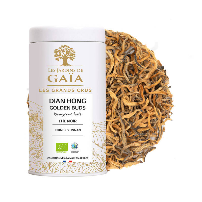 Thé noir bio Dian Hong Golden Buds - Bourgeons dorés