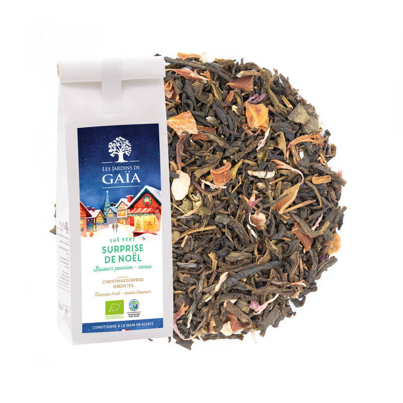 Thé vert saveurs passion et cacao - Surprise !