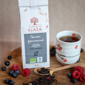 Thé noir à la fraise et framboise - Baiser gourmand