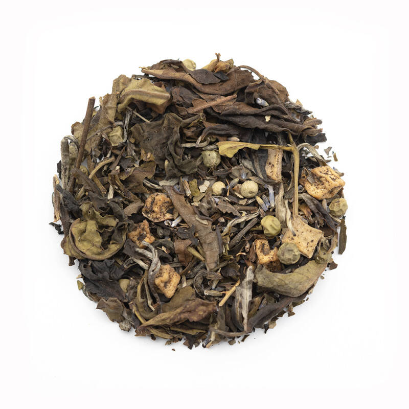 Thé blanc aromatisé poire, pomme et poivre vert - Papillons Blancs