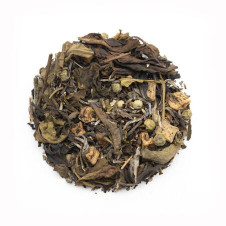 Thé blanc aromatisé poire, pomme et poivre vert - Papillons Blancs