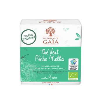 Green tea with peach, raspberry and vanilla flavour - Peach Melba