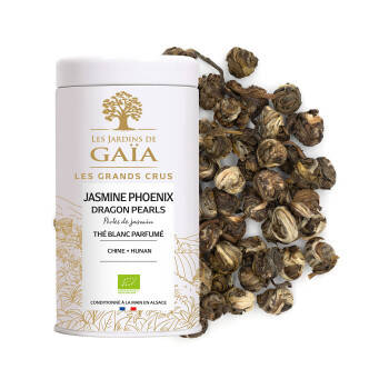 Thé blanc au jasmin bio - Chine - Jasmine Phoenix Dragon Pearls