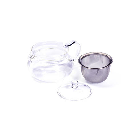 Glass teapot - 450 ml - Stainless steel filter and lid Glass teapot - 450 ml - Stainless steel filter and lid