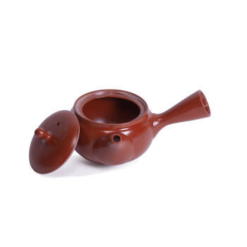 Kyusu teapot - Red with engravings - Ceramic - 260 ml