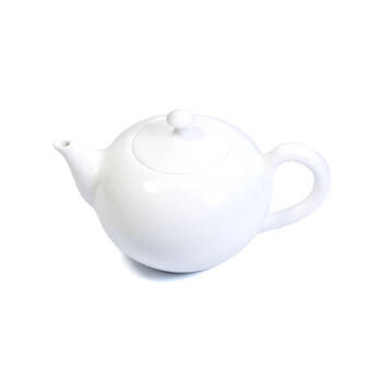 Round teapot - White - Hand made in china - 280 ml