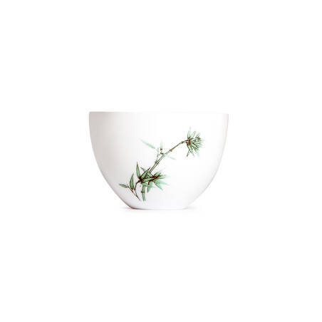 White cup with bamboo motif - Hand made in China - 90 ml White cup with bamboo motif - Hand made in China - 90 ml