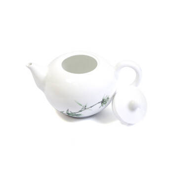 Théière ronde - Bambou - Fait main en porcelaine de Chine - 280 ml
