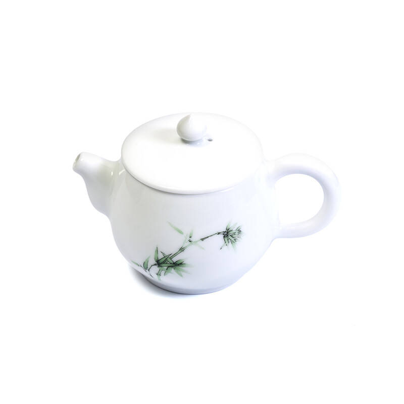 Théière carrée bambou - Fait main en porcelaine de Chine - 200 ml Théière carrée bambou - Fait main en porcelaine de Chine - 200 ml