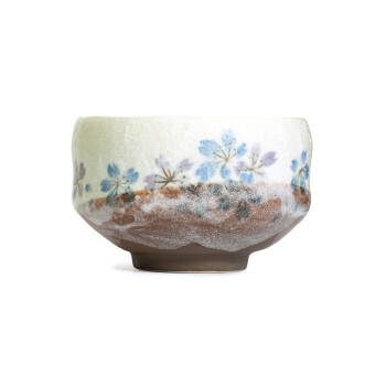 Bol à Matcha Fleurs Bleues - Grès - Chawan - 230 ml