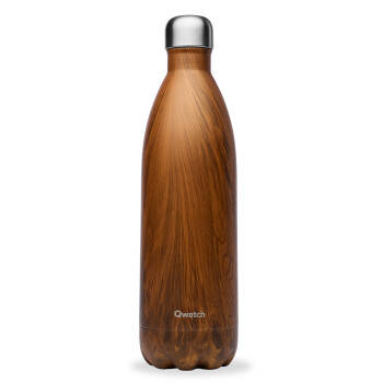 Wood 1 L insulated bottle