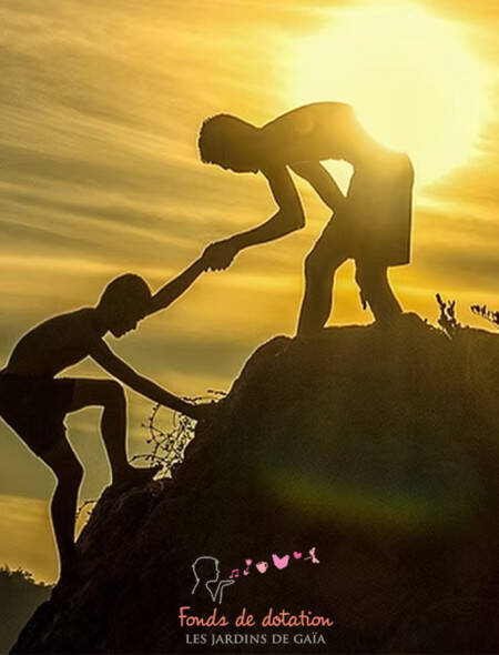 Enfants qui s'entraident
				                    