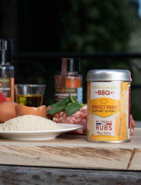 Ingrédients pour boulettes de porc à l’italienne aux épices rubs bio Perfect Pork
				                    