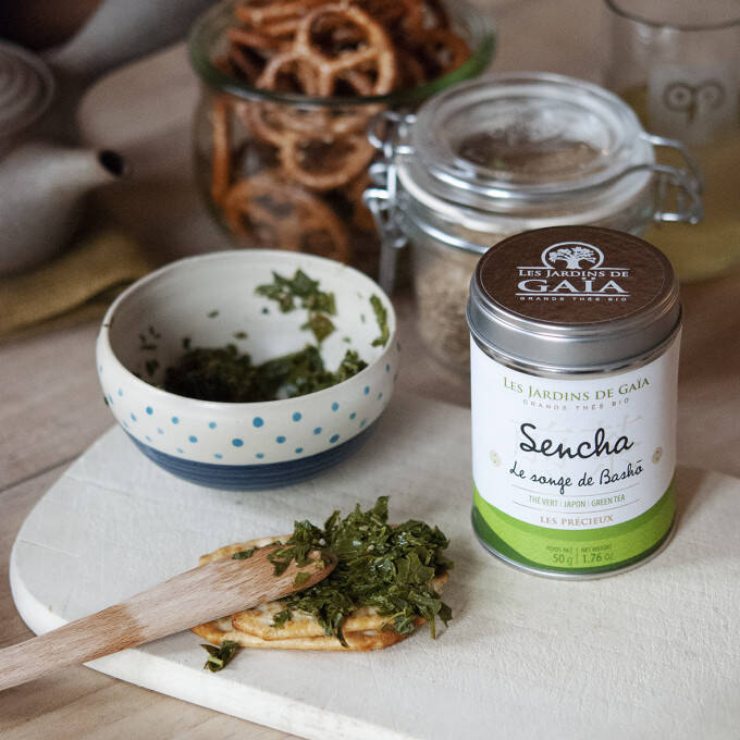 Pesto de thé avec Sencha et bretzel
			                    